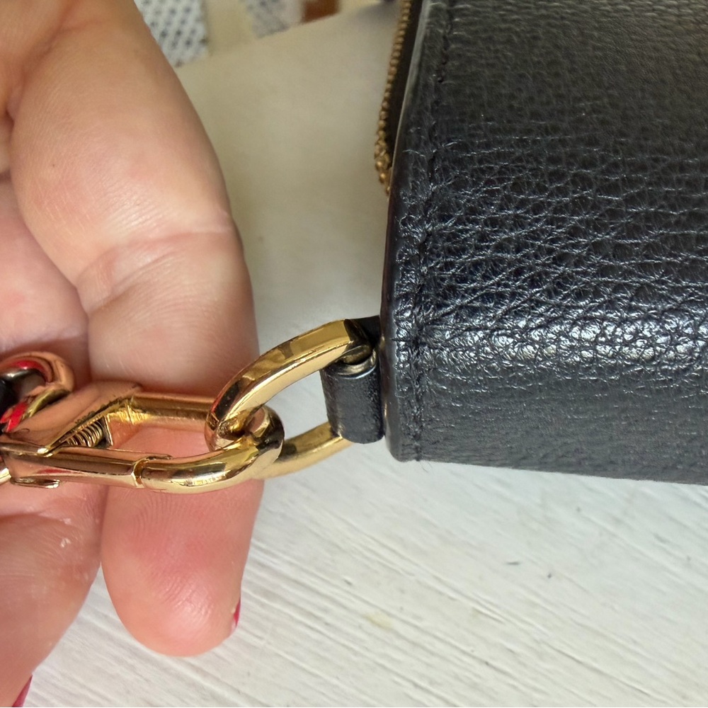 Tory Burch Black Pebbled Leather Embossed Logo Crossbody - Picture 6 of 12